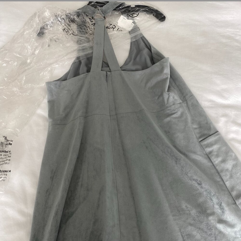 NWT BCBG Maxazria Abbott Grey Faux-Suede Dress M - Picture 6 of 6